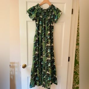 Guadalupe Cotton Maxi. Beautiful Palm Frond print